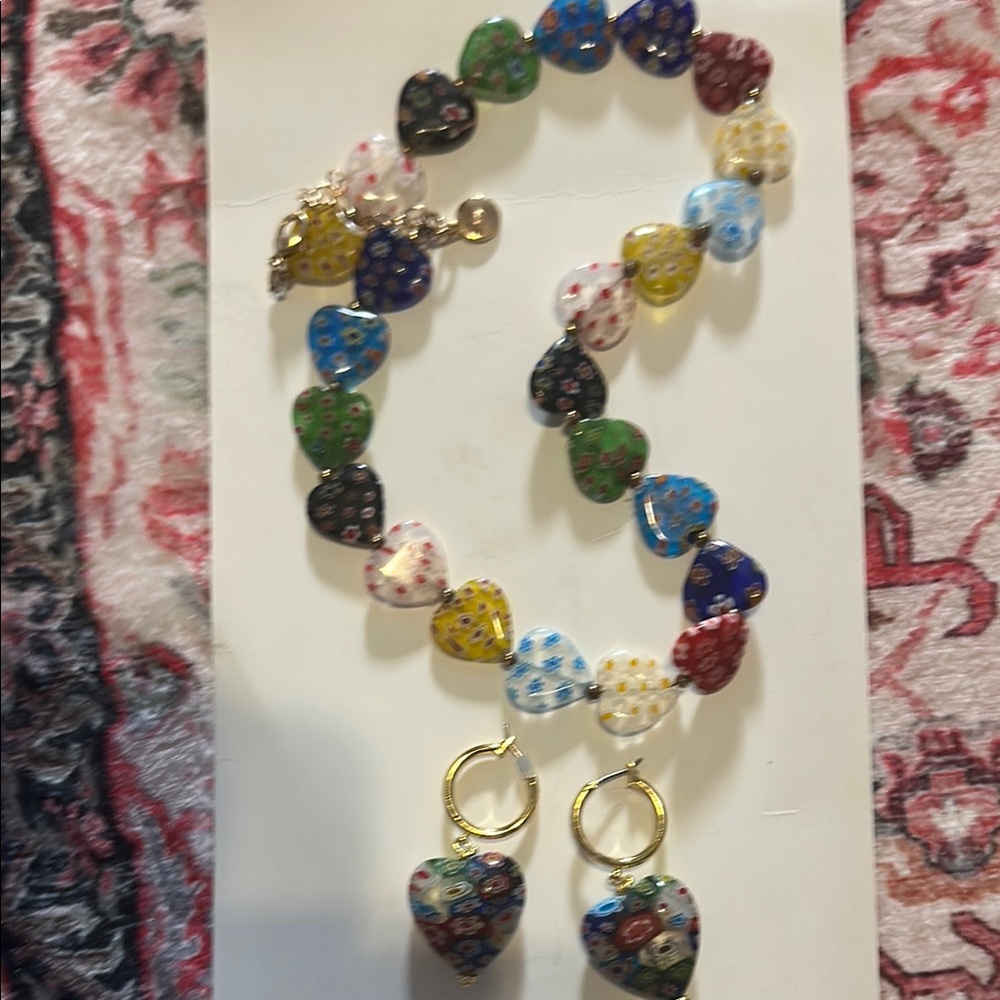 Murano Colorful Heart Necklace